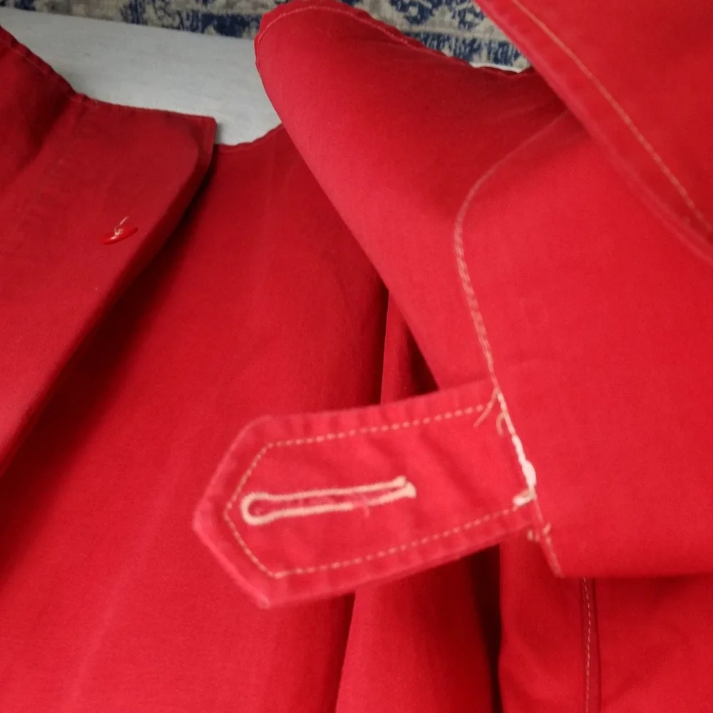 Aquatogs Raincoat Red "Cravenette" Processed Women's Full Length‎ Vintage - Picture 4 of 8